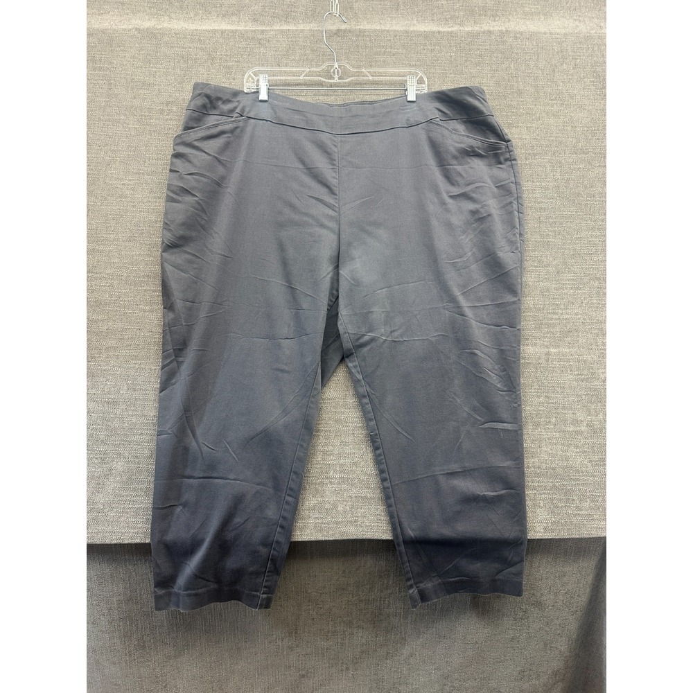 Croft & Barrow Effortless Stretch Dress Pants Womens 24W Gray Pull On Business